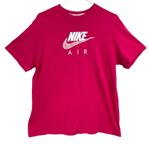 Nike Air Pink Short Sleeve Crewneck Cotton T-Shirt Logo Print Size S - Picture 1 of 5